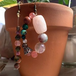 Handmade upcycled fishing wire earrings